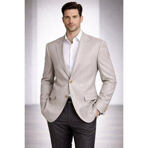 Palm Beach Men’s Sport Coat Blazer 44L Wool Blend Gold Buttons New No Tags